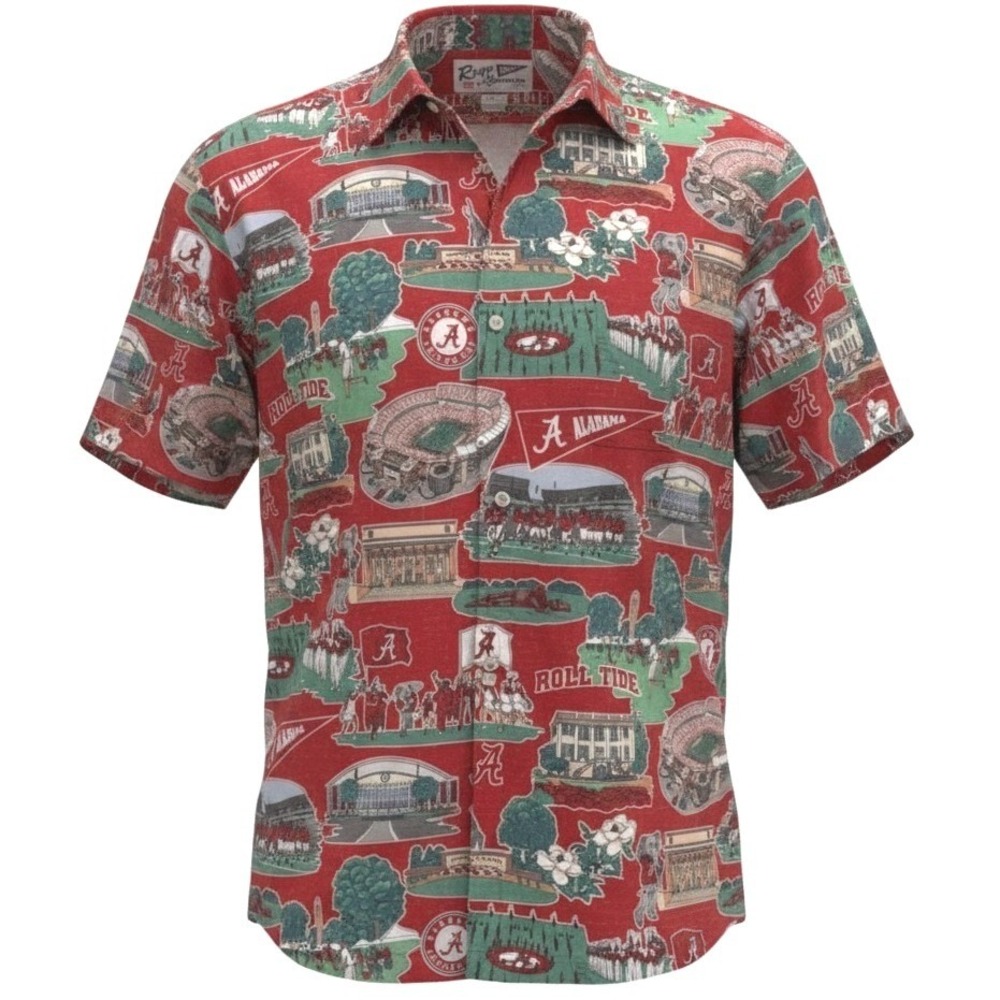 Reyn Spooner Alabama Scenic Polo Mens 2XL University Crimson Tide Performance